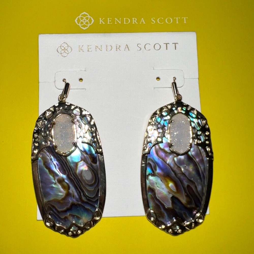 Kendra Scott Deva Drusy Abalone Shell Earrings Dr… - image 3